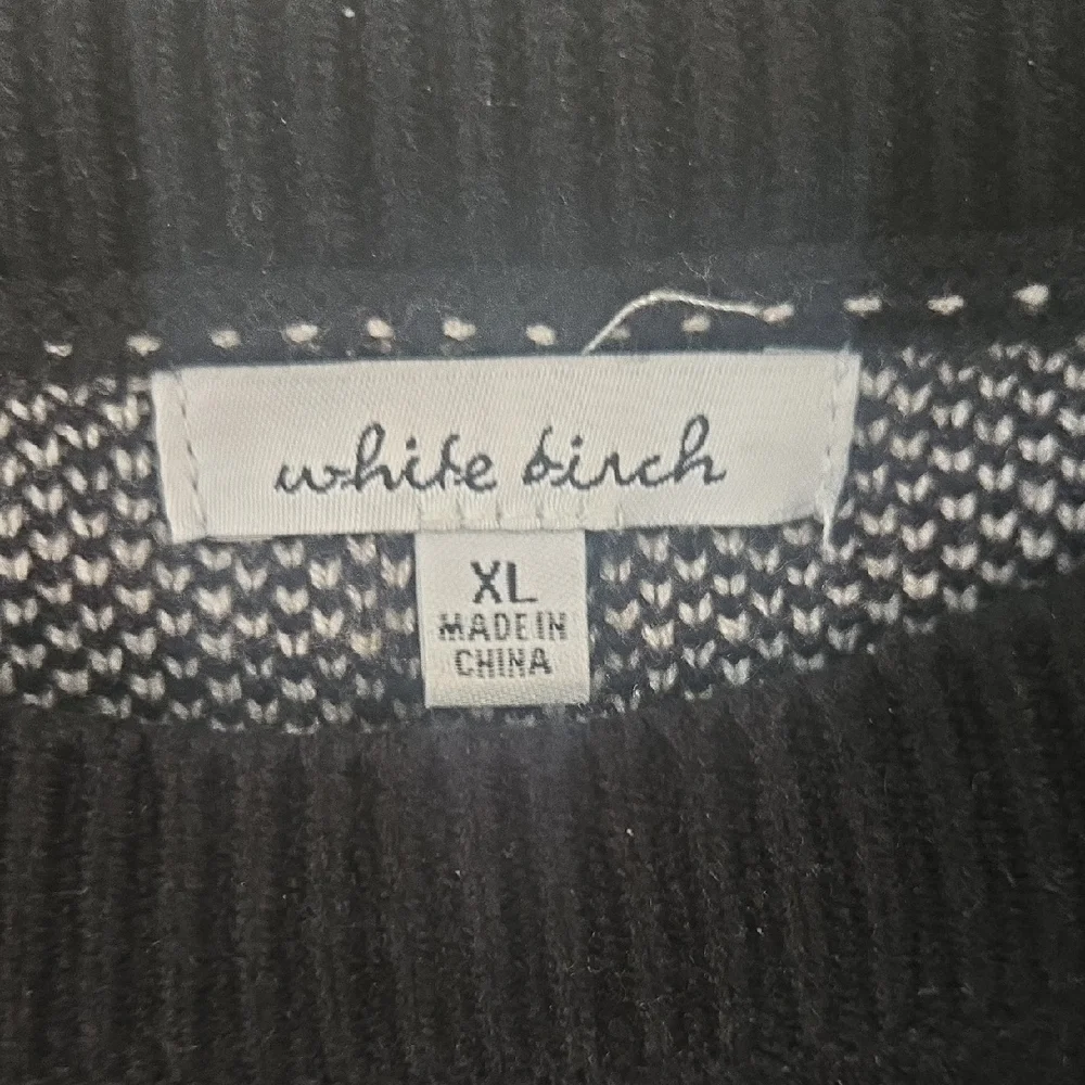 White Birch Black Sweater with White Star Pattern - Picture 2 of 5